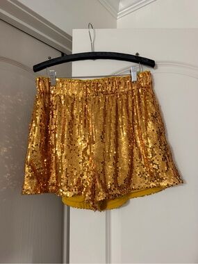 Timing Gold Sequin Women's Shorts